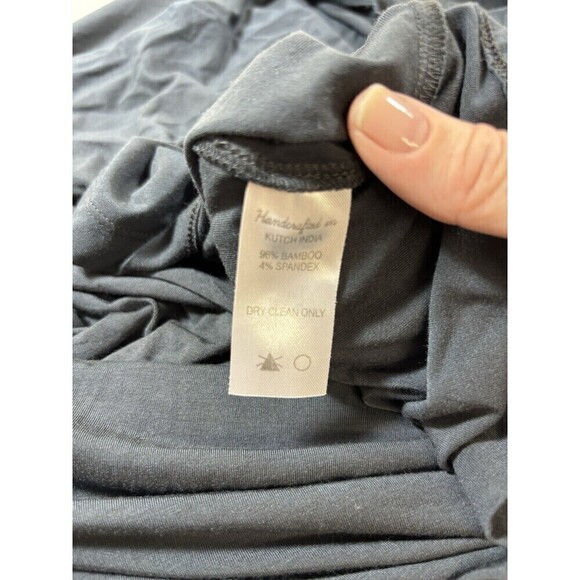 Laura Siegel Anthropologie Asymmetrical Dress Grey Medium Off Shoulder - Picture 9 of 12